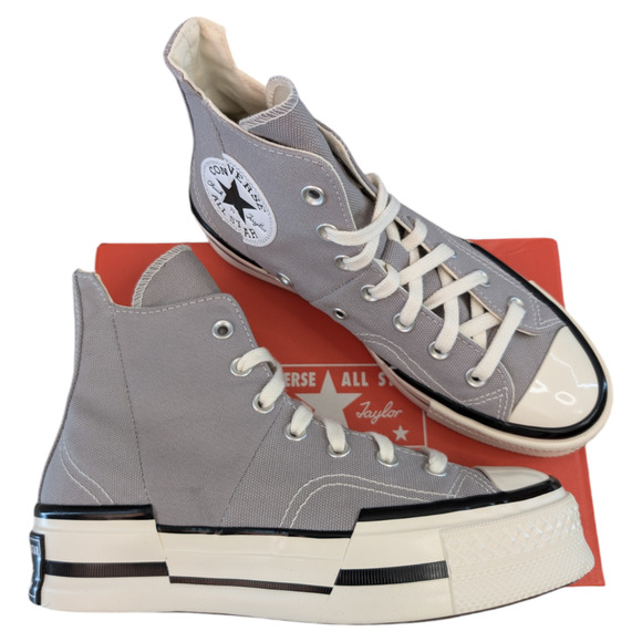 Converse Shoes - Converse Chuck 70 Plus Totally Neutral Egret Black Platform Sneaker Womens 7.5